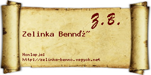 Zelinka Bennó névjegykártya